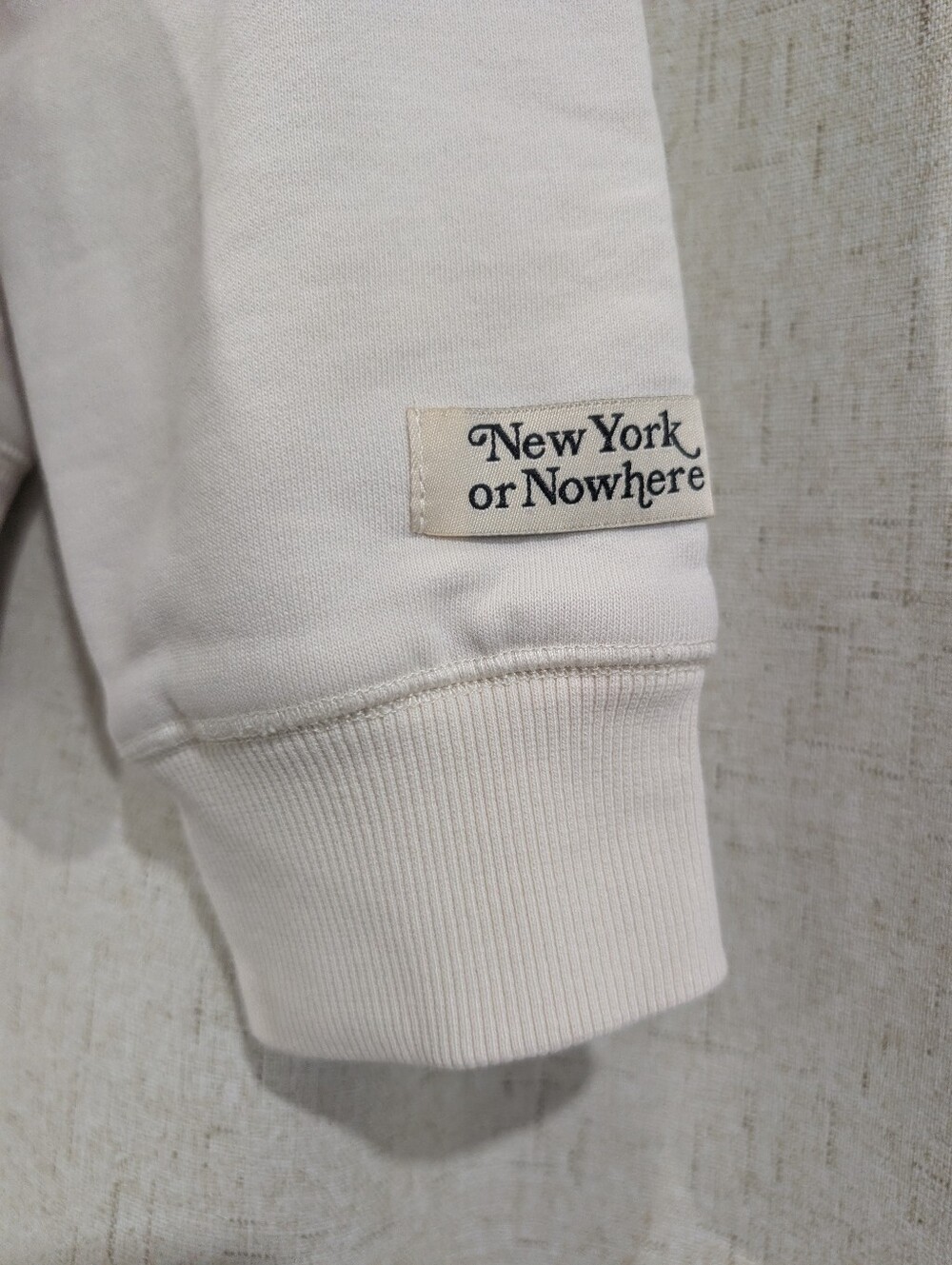 New York Or NoWhere Always Hoodie Unisex Cream Size Medium - Picture 3 of 7